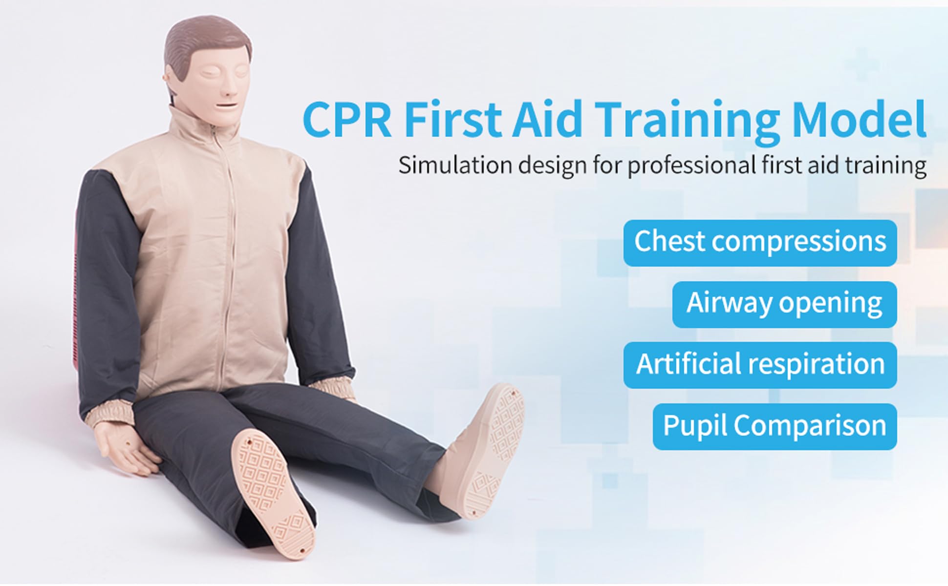 Maniquí de entrenamiento de RCP de cuerpo completo para adultos, maniquí médico de tamaño real para primeros auxilios y enseñanza médica
