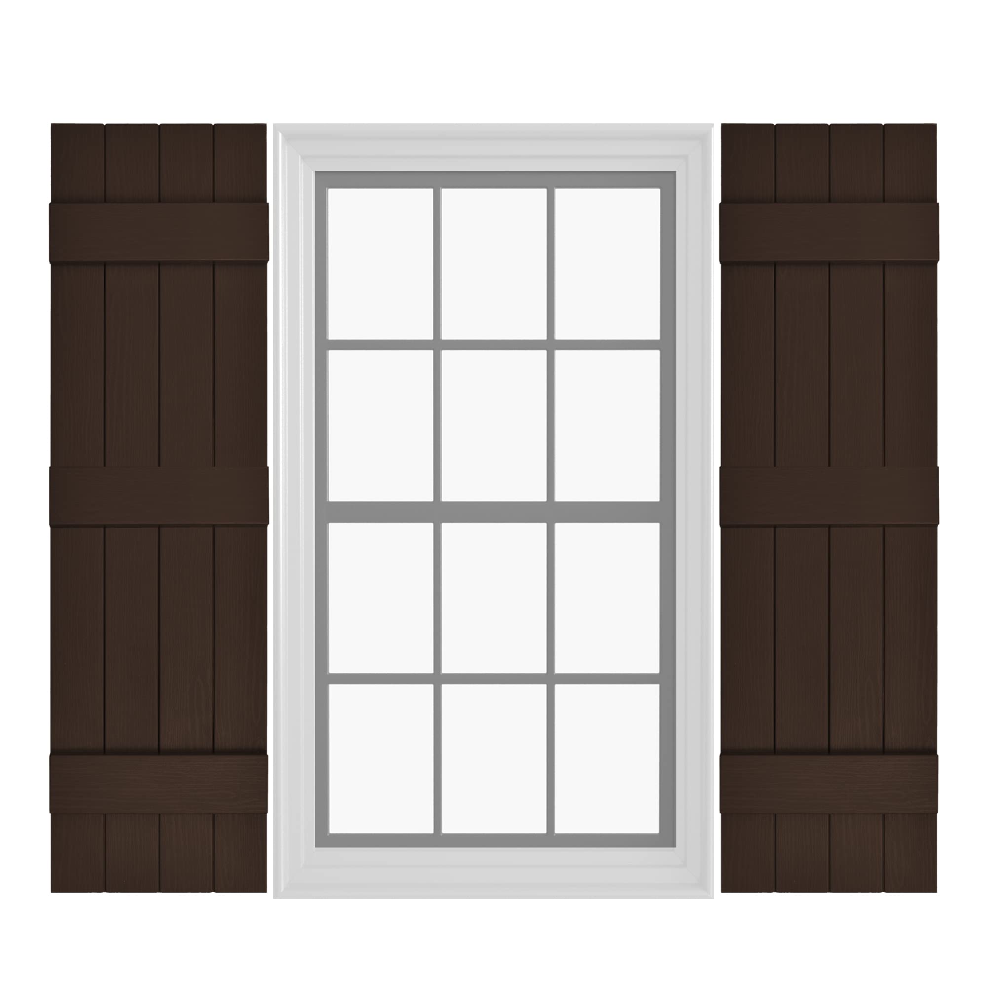 Pontiac Trail Board and Batten Coffee Bean Shutters