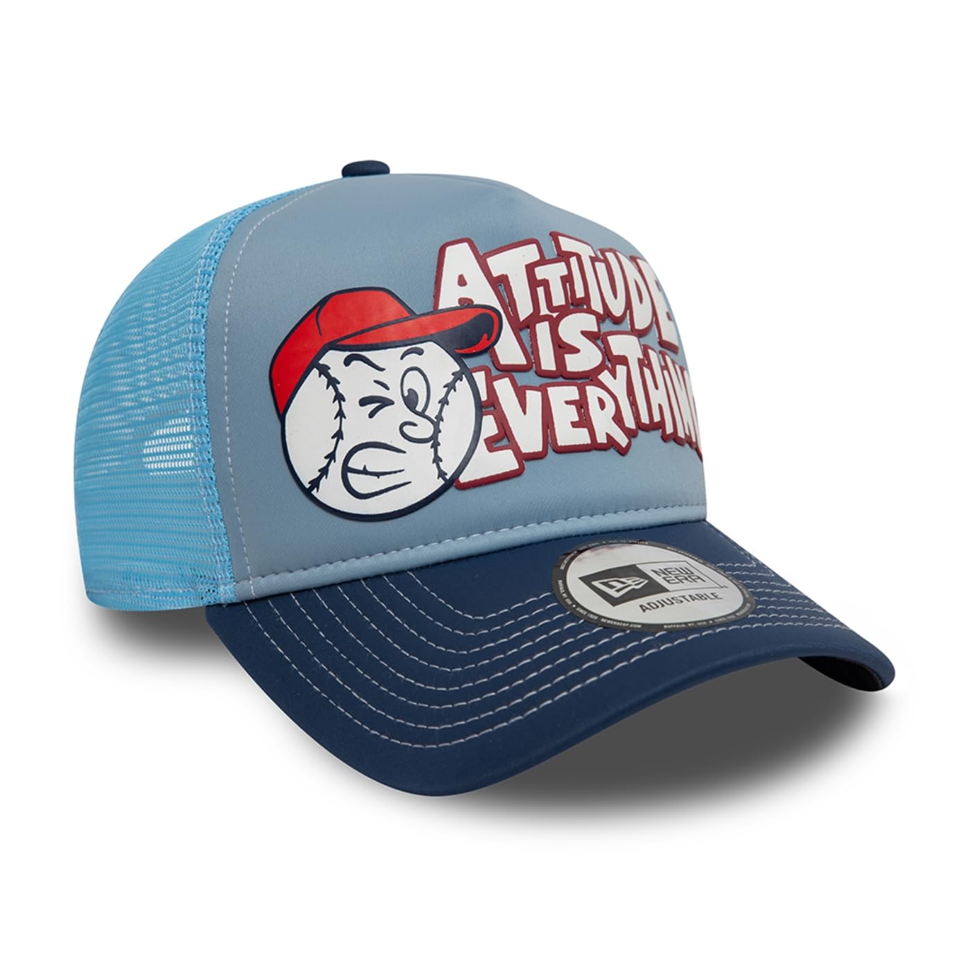 New Era NE Graphic Trucker Adjustable Cap Attitude Azul