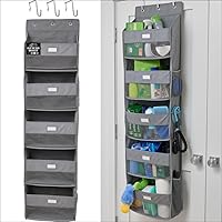 Vista 14 de GORILLA GRIP Organizador de zapatos sobre la puerta, 24 bolsillos grandes de malla transpirable, soporte de almacenamiento colgante que ahorra
