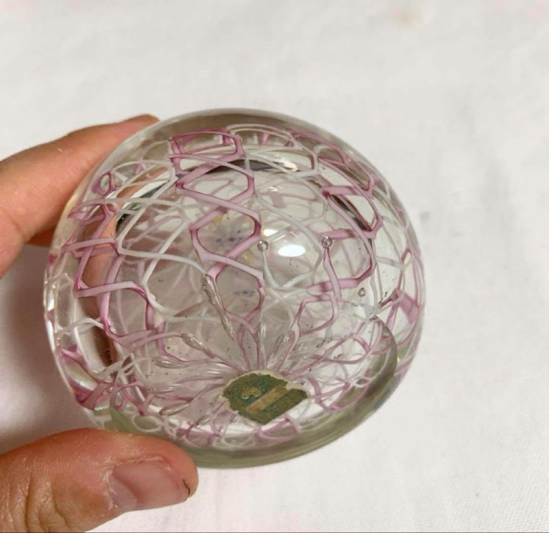 ムラノ社製 ガラスペーパーウェイト ミルフィオリ 文鎮 クリスタル