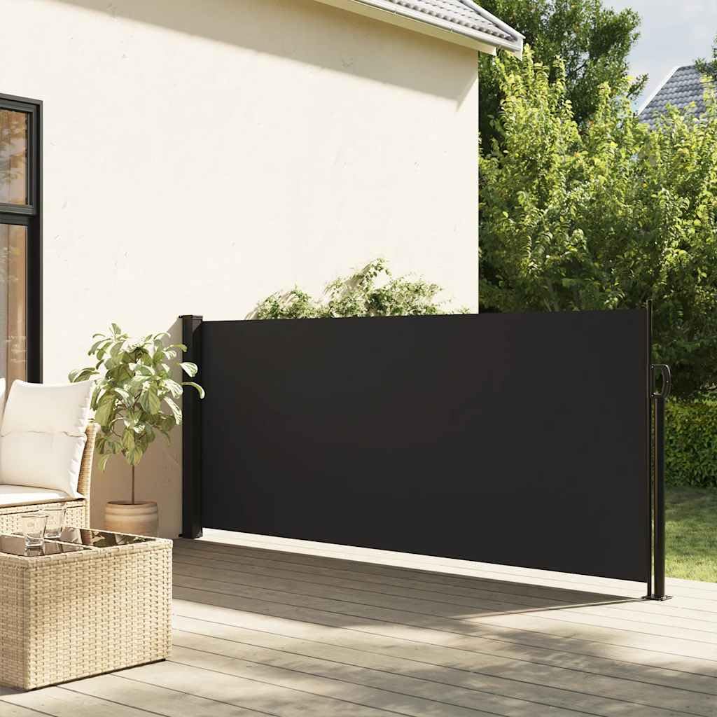 Store latéral extensible noir 117x300 cm pour intimité du jardin