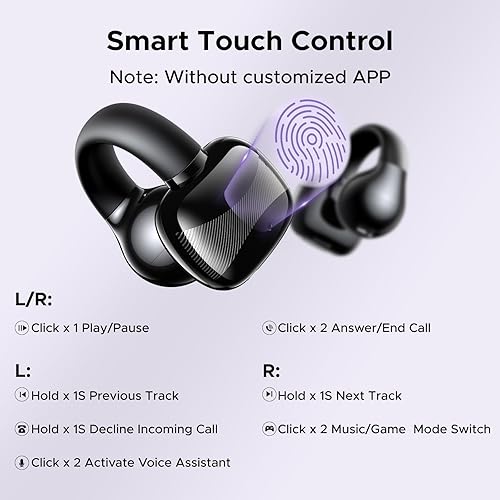 Miniatura 6 de UGREEN Auriculares inalámbricos de oreja abierta Bluetooth 5.4, auriculares deportivos de 0.472 in con ENC, carga rápida para 30 horas de