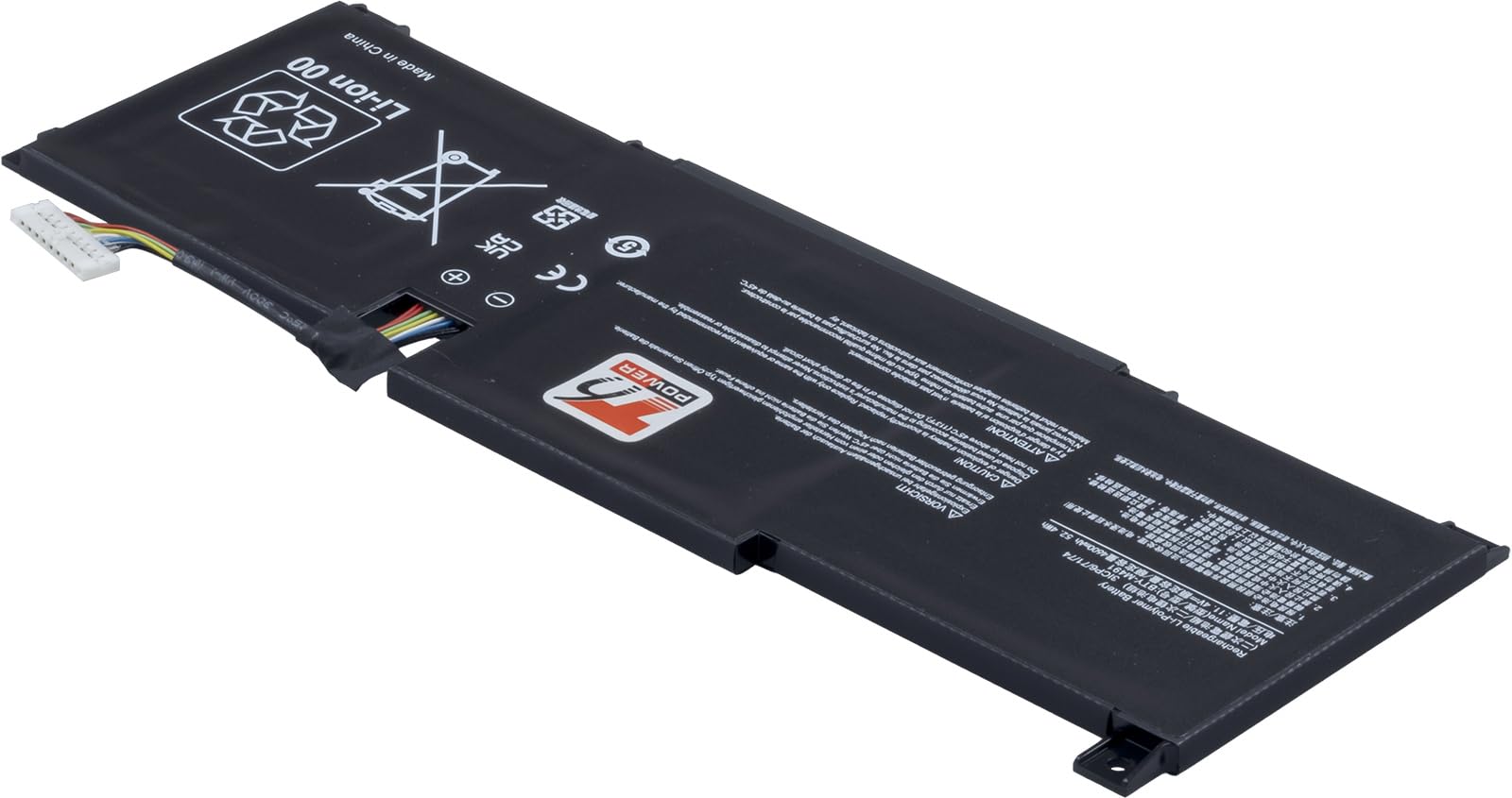 Batteria per PC portatile MSI, numero parte BTY-M491, Li-Poly, 11,4 V, 4600 mAh (52,4 Wh), nero