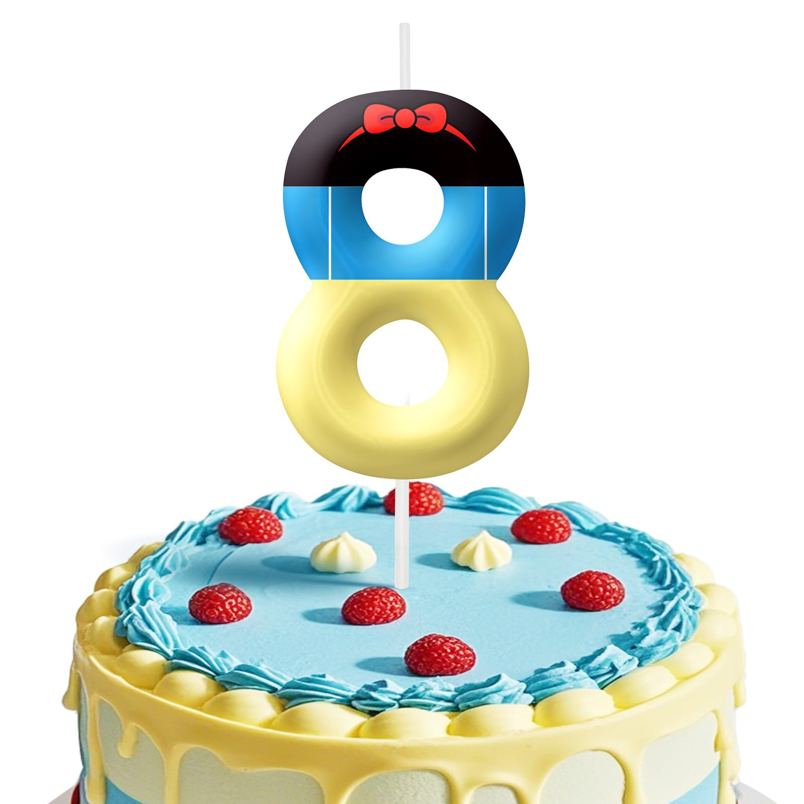 White Cartoon Birthday Candles, Number 8 Candle White Themed Birthday Party Supplies, 2.4 inch Birthday Candles for Cake Topper Party Decorations, Birthday Decorations for Boys Girls (Number 8)