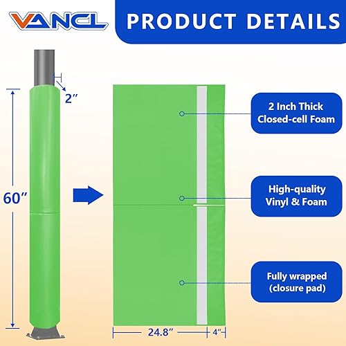 Vista 59 de Almohadilla de seguridad resistente para postes redondos de 3 a 5 pulgadas, impermeable y duradera, garaje, sótano, almohadilla de seguridad