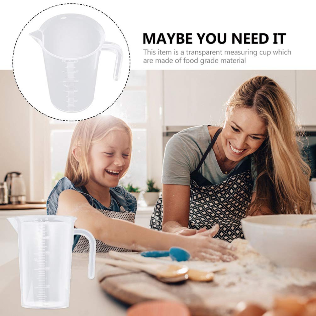 5 bicchieri graduati in plastica cucina, brocche dosatrici, contenitore graduato, tazza caffè professionale, caffè, latte, brocca schiumare caffè espresso, cappuccino, latte