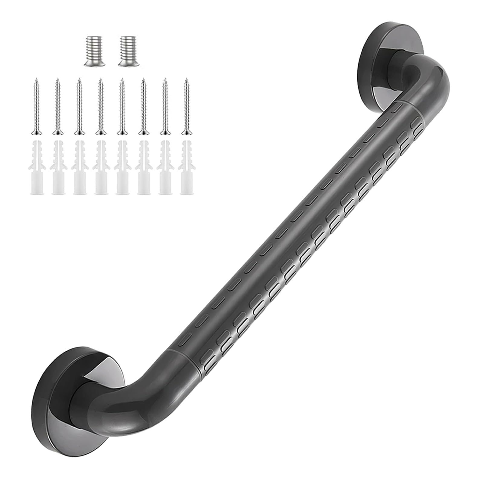 Fkxsxaz Gray Grab Bars For Bathtubs And Showers, Anti Slip Bathroom Safety Shower Handles Handicap Elderly Assistance, Hand Rails Toilet Walls Bathtub, Stainless Steel Handrail（Gray）(2Ft/60Cm)