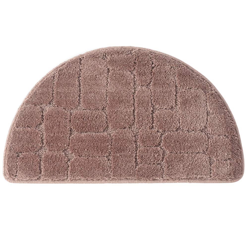 Fc Fancy Champagne Semi-Circle Microfiber Absorbent Floor Mat, Entrance Mat Carpet Indoor Half Moon Doormat Kitchen Floor Non Slip Backing Bath Mat
