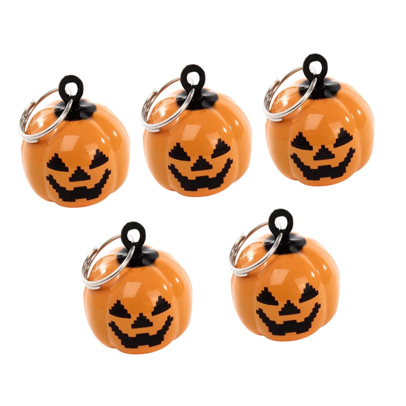 BCOATH Copper Pet Necklace Accessories 10pcs Pumpkin Shape Cartoon Pet Bells for Daily Activity Orange