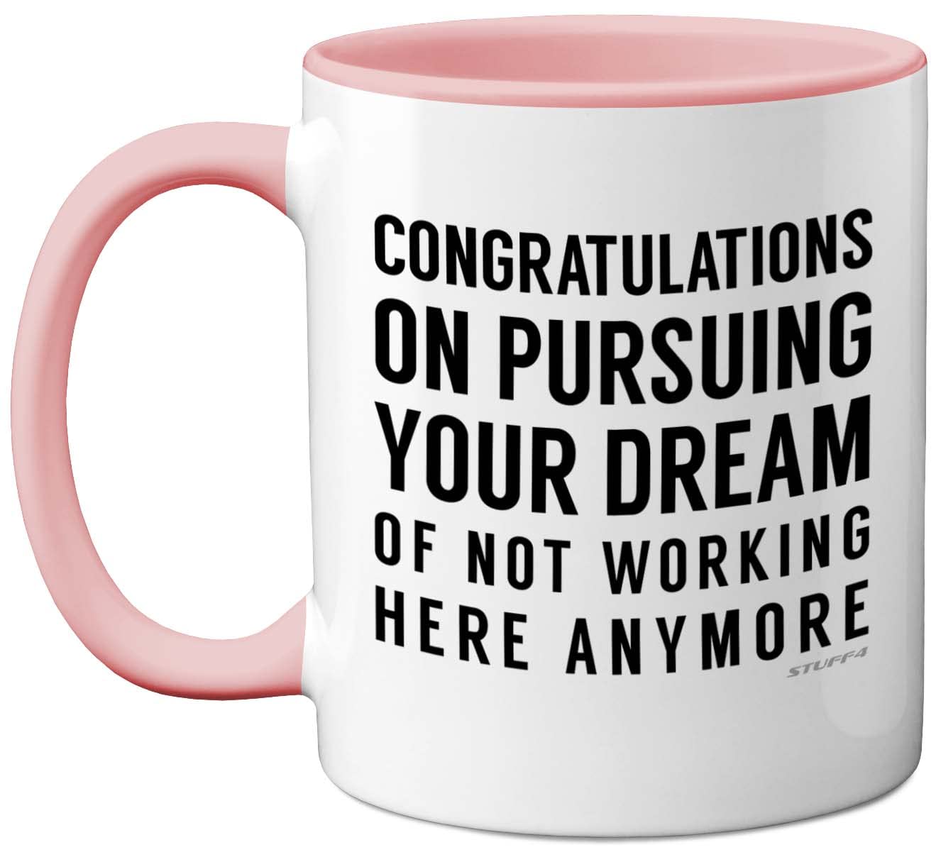 Stuff4 Women's Pink Funny Leaving Gifts Mug For Colleagues Friends Boss