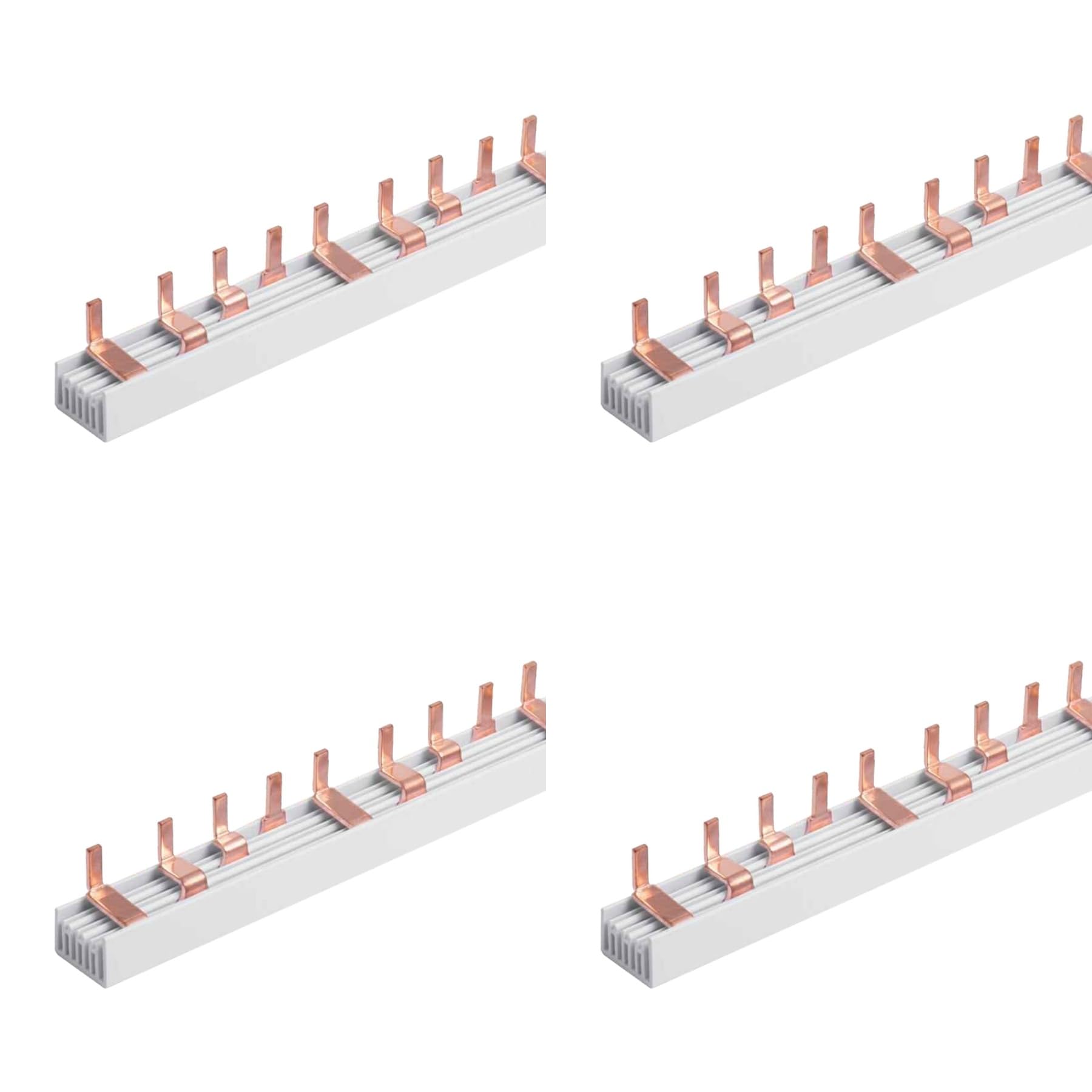 Grzebień do podłączenia elektrycznego, 4P 12 PIN 210 mm, listwa kolektorowa do przełączników magnetycznych i różnicowych, modułowy BusBar 63A