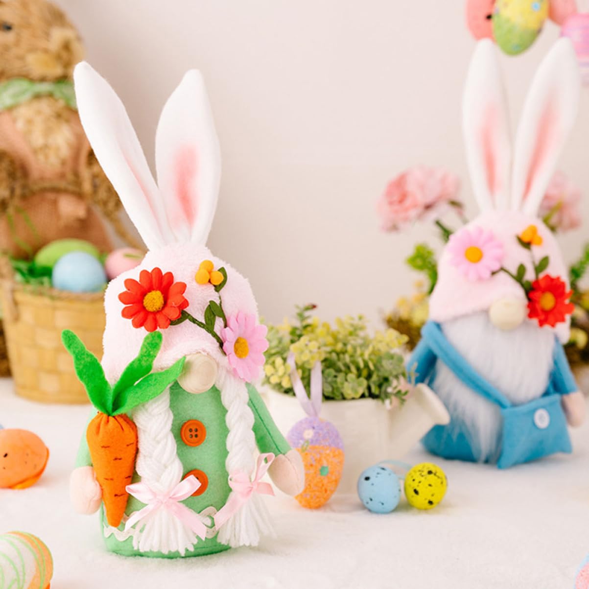 Cabilock Set Di Gnomi Coniglietto Pasquale 2 Pezzi Decorazioni A Forma Di Coniglietto Per La Festa Di Pasqua Bambole Con Barbe Realistiche