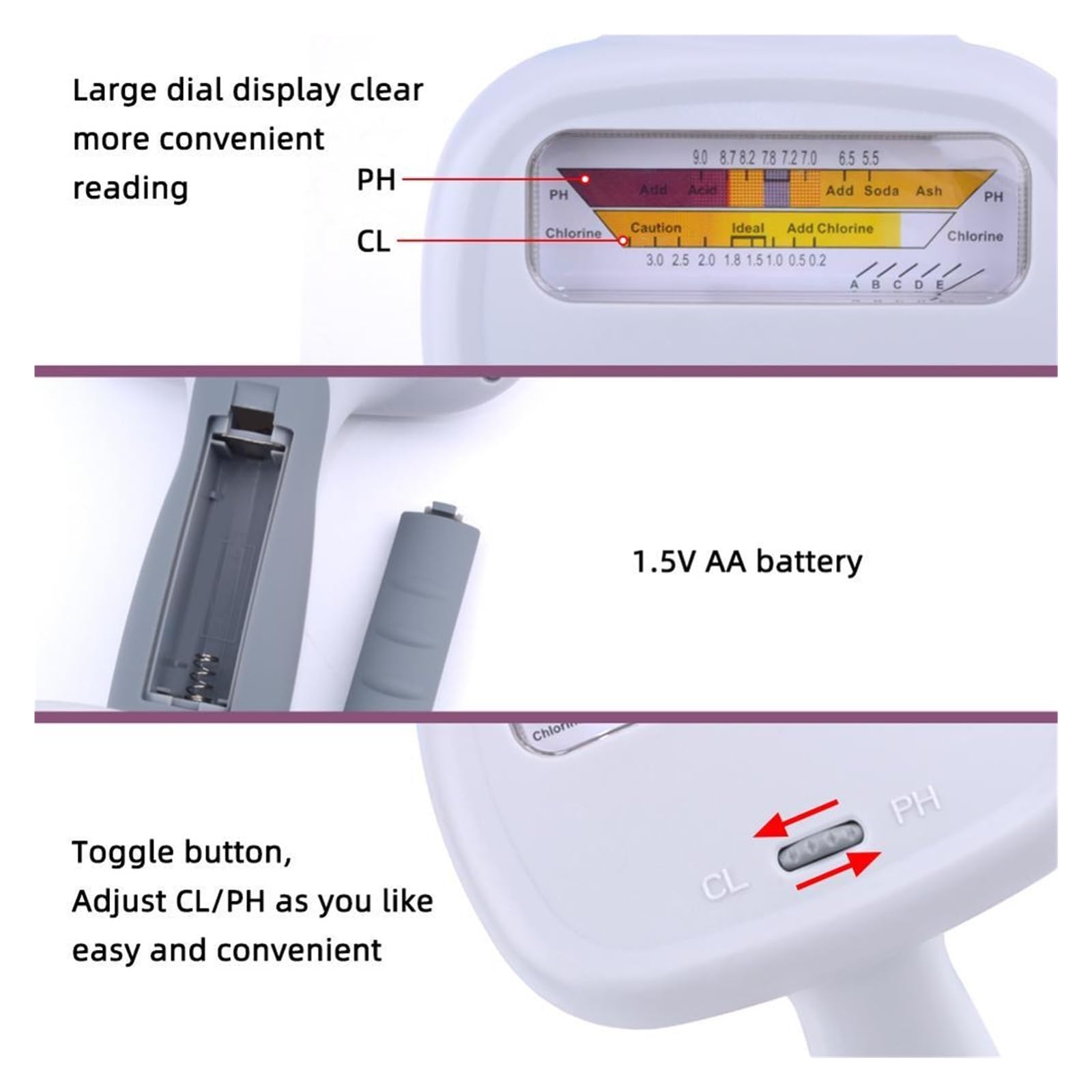 Misuratore Di Livello Portatile For Cloro Qualità Acqua 2 In 1 Strumenti Digitali Analitici For Piscina Misurazione Accurata