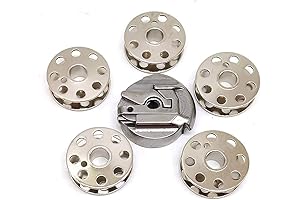 YICBOR 1 pcs 45751 bobbin case+5 pcs 45785 bobbins for Singer 221,221k,222