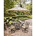 Hanover Furniture Deep Chair Traditions 5-Piece Rust-Free Outdoor Patio Set withTan Cushions, 4 Swivel Rockers and Aluminum Round Dining Table with Umbrella, TRADITIONS5PCSW-SU, Tan