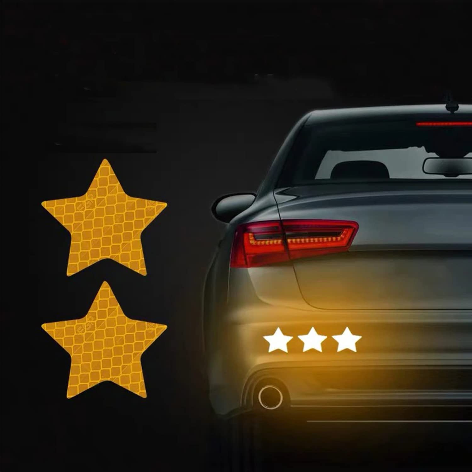 Mrs Fix (Orange) 10Pcs Car Truck Bumper Safety Reflective Warning Strip Night Driving Riding Safety Stickers Motorcycle Bicycles Safety Sticker