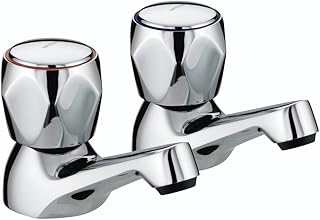 Bristan VAC 3/4 C MT Club Bath Taps with Metal Heads - Chrome Plated