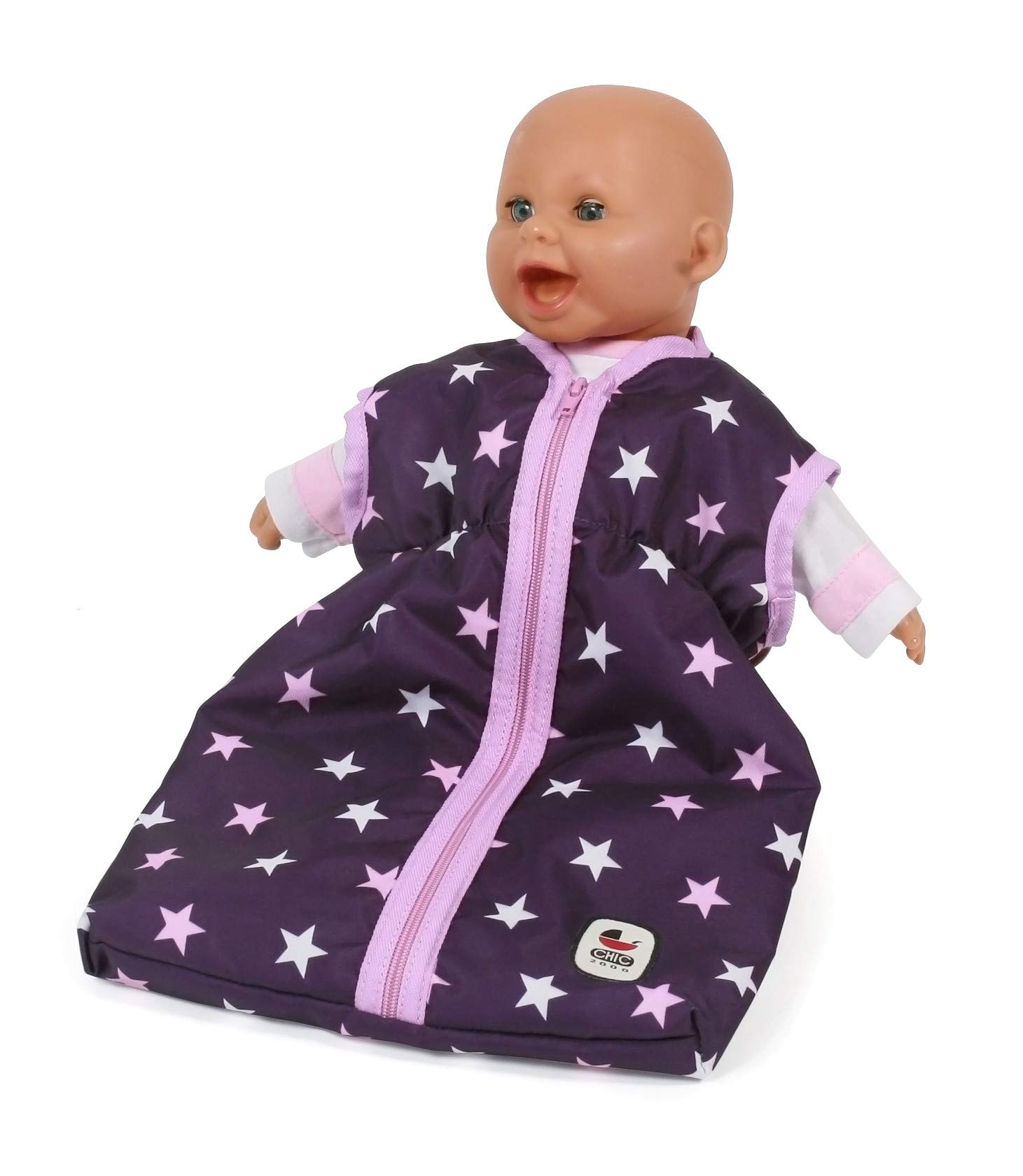 Sacco Nanna Per Bambole Bayer Chic - Motivo Stelle, Lilla, Per Bambole Fino 55 Cm