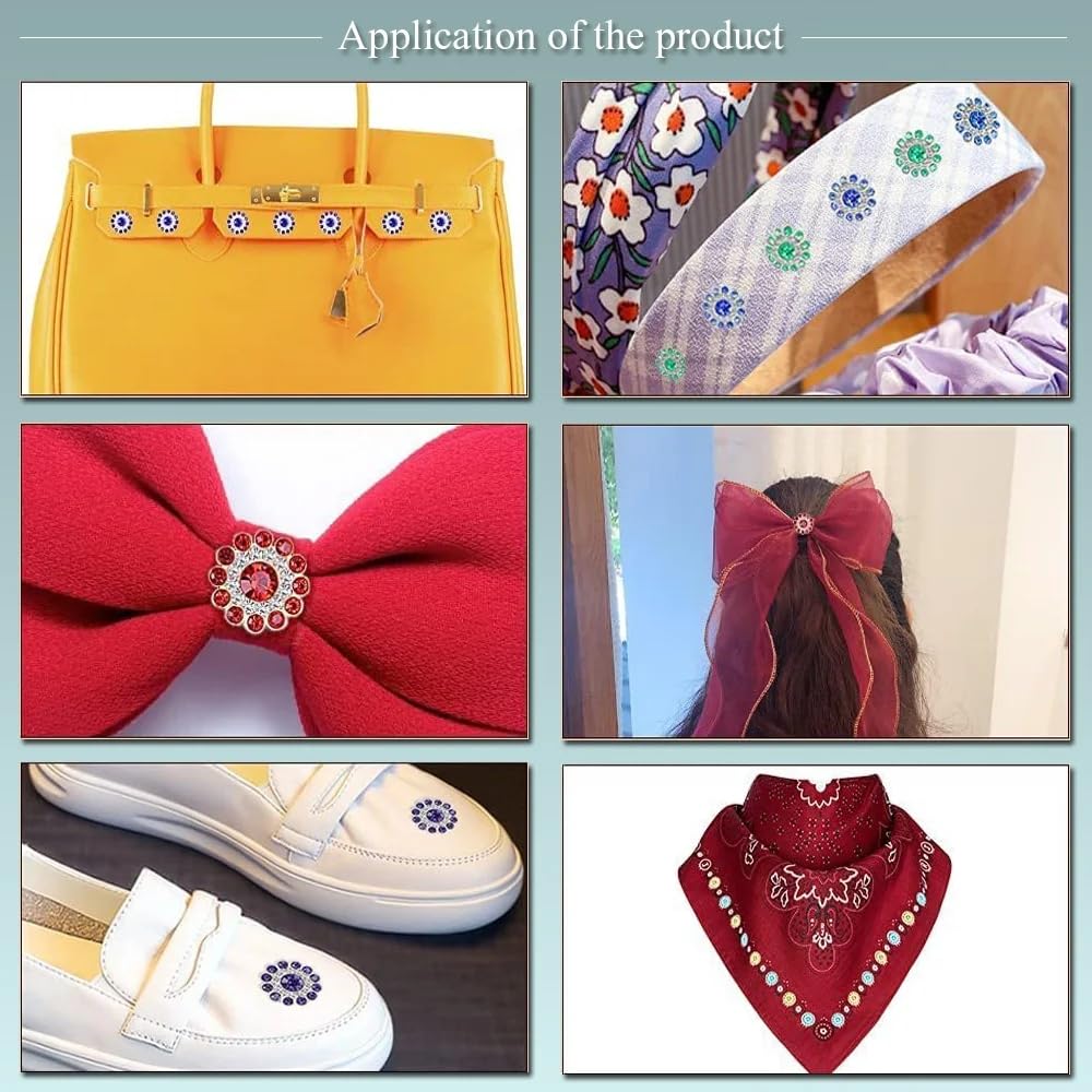 100pcs Sew on Rhinestones Crystals Glass Gems Metal Claw Mixed 8mm 10mm 12mm 14mm Sunflower Garments for Sewing Headband Jewelry Crafts Clothes Shoes Belt Accessories (00 Mixed Color)