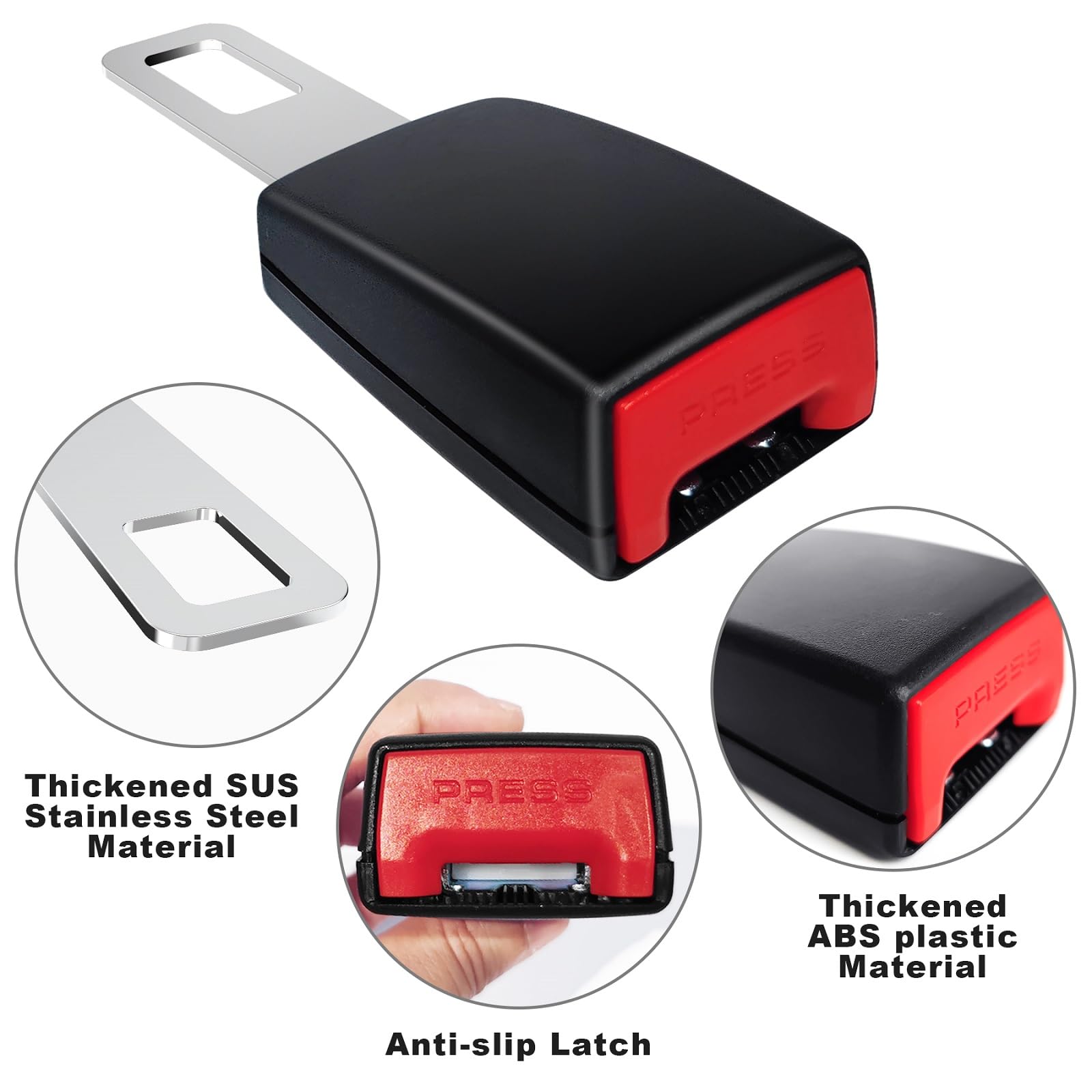 Seat Buckle Adjustable Seat Accessories 2 Pcs Red Fixing Strap,Suitable for Most Vehicles Models — view 3
