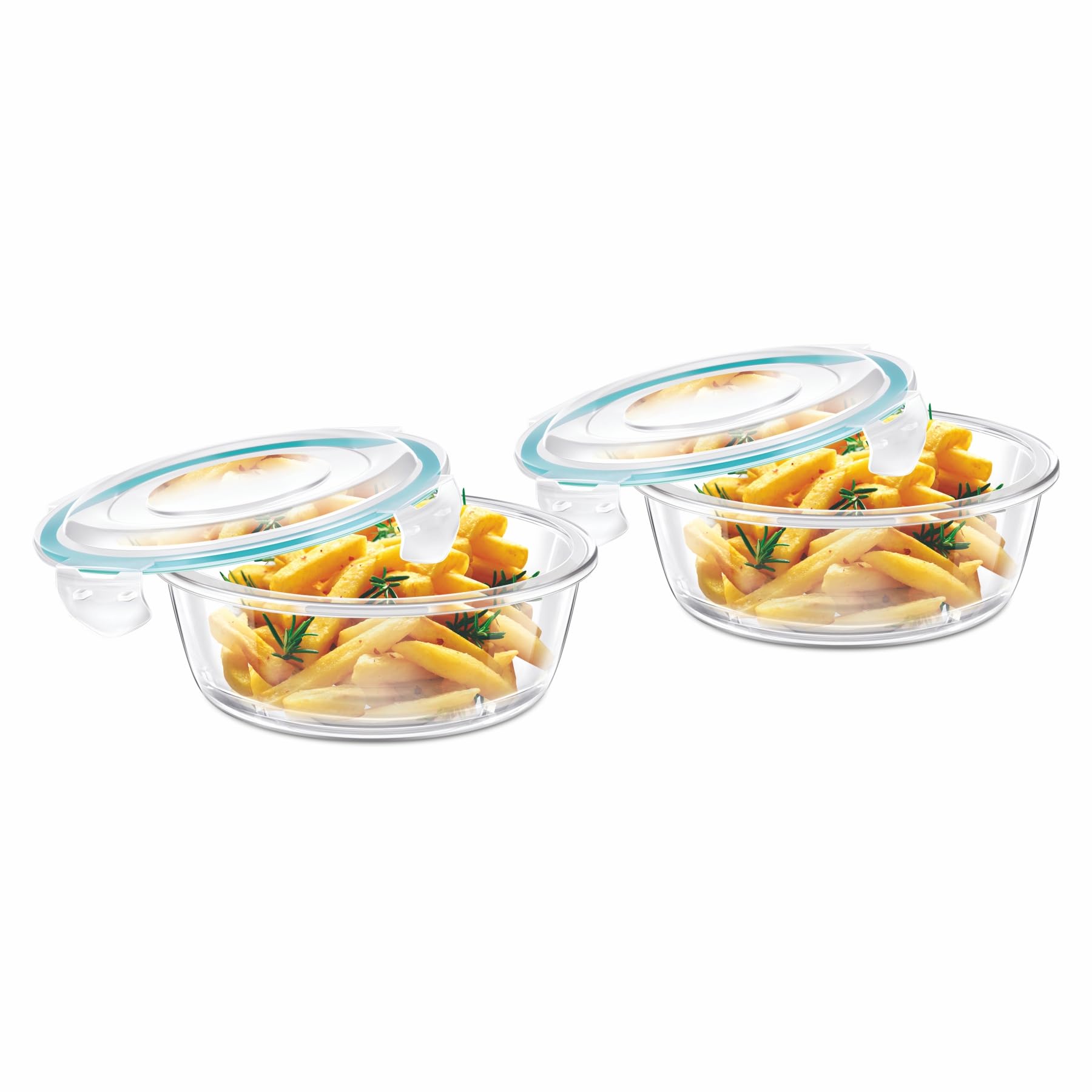 SignoraWare Lock N Store Round Container 400ml*2|Borosilicate Glass|Air Tight Lid|Refrigerator,Microwave&Dishwasher Safe|FoodGrade|Heat Resistant|FridgetoOven|Stackable Design|Food Storage|Clear|Set/2 (B0754BPQ99) Amazon Price History, Amazon Price Tracker