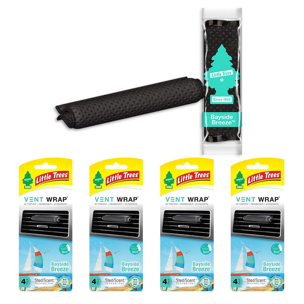 Little Trees Vent Wrap Air Freshener, Bayside Breeze, 4 Packs of 4