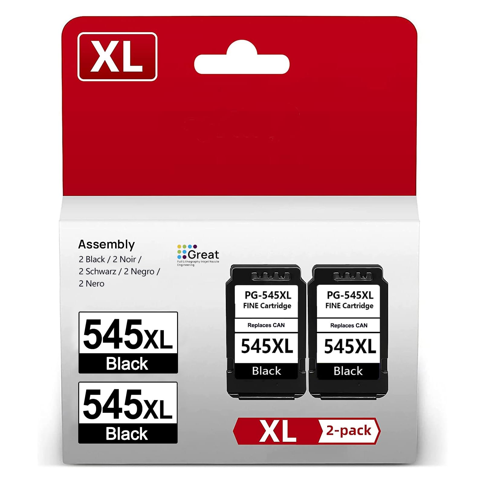 545XL Ink Cartridges Black Replacement For Canon PG-545 XL Ink