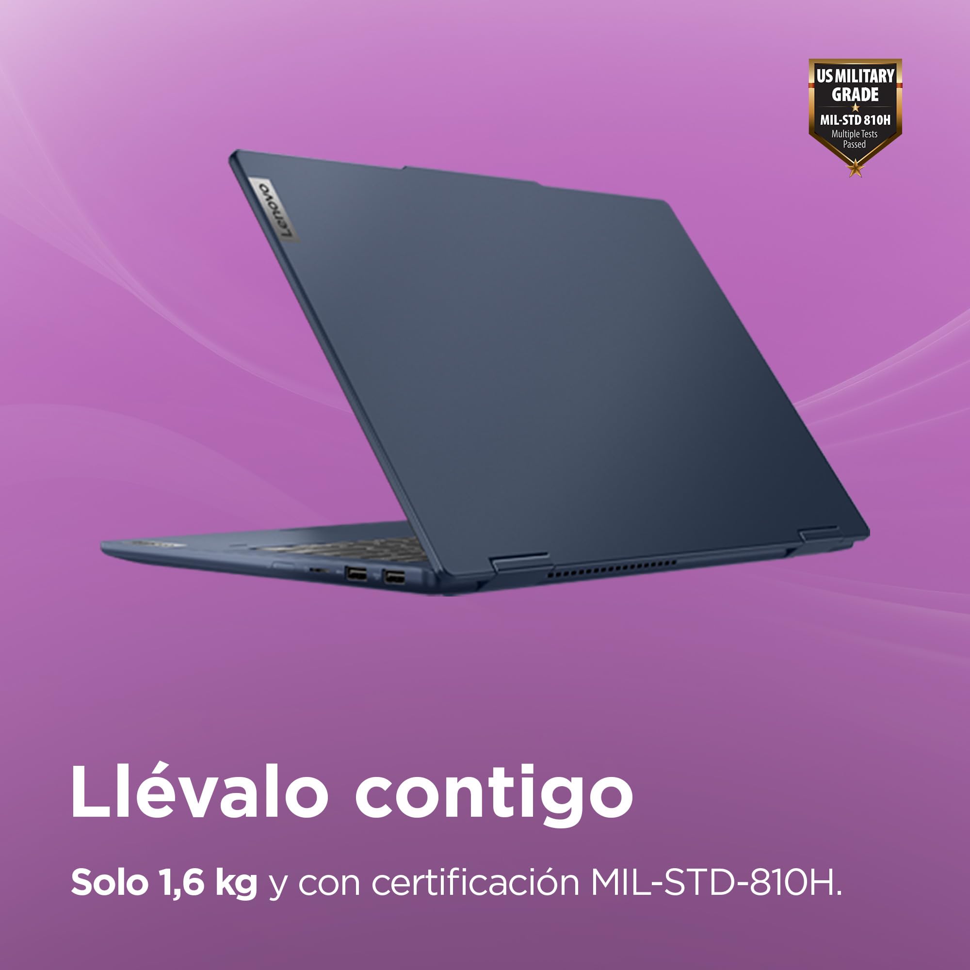 Lenovo IdeaPad 5 2-in-1 Gen 9 – Ordenador Portátil Convertible Táctil 14'' WUXGA (Intel Core i5-13420H, Intel UHD Graphics, 16 GB RAM, 512 TB SSD, Wi-Fi 6, Win 11 Home) Teclado QWERTY Español - Azul