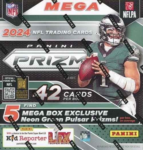 2024 Panini PRIZM Football Factory Sealed MEGA Box with MEMORABILIA & (3) EXCLUSIVE NEON GREEN PULSAR PRIZMS (12) ROOKIES & More! Look for Drake Maye Jayden Daniels Bo Nix Caleb Williams & More!
