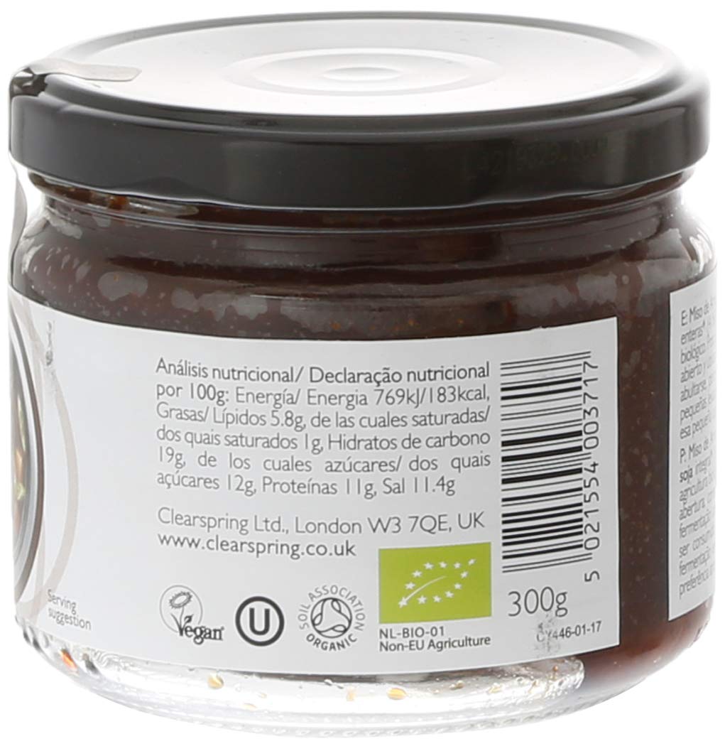 Clearspring Genmai Miso No Pasteurizado, Pack de 1 x 300 g