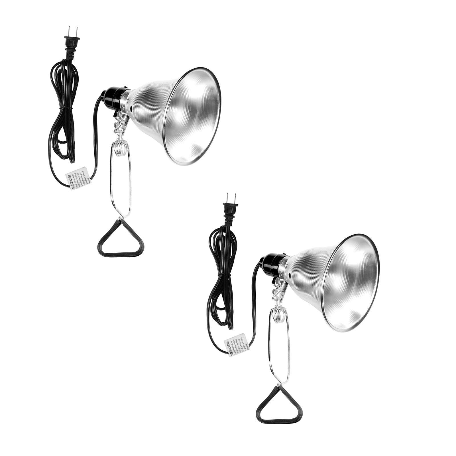 Simple Deluxe Clamp Lamp Light 60 Watt with 5.5 Inch Aluminum Reflector (no Bulb Included), 6 Feet Cord, 2 Pack, Black, New Version