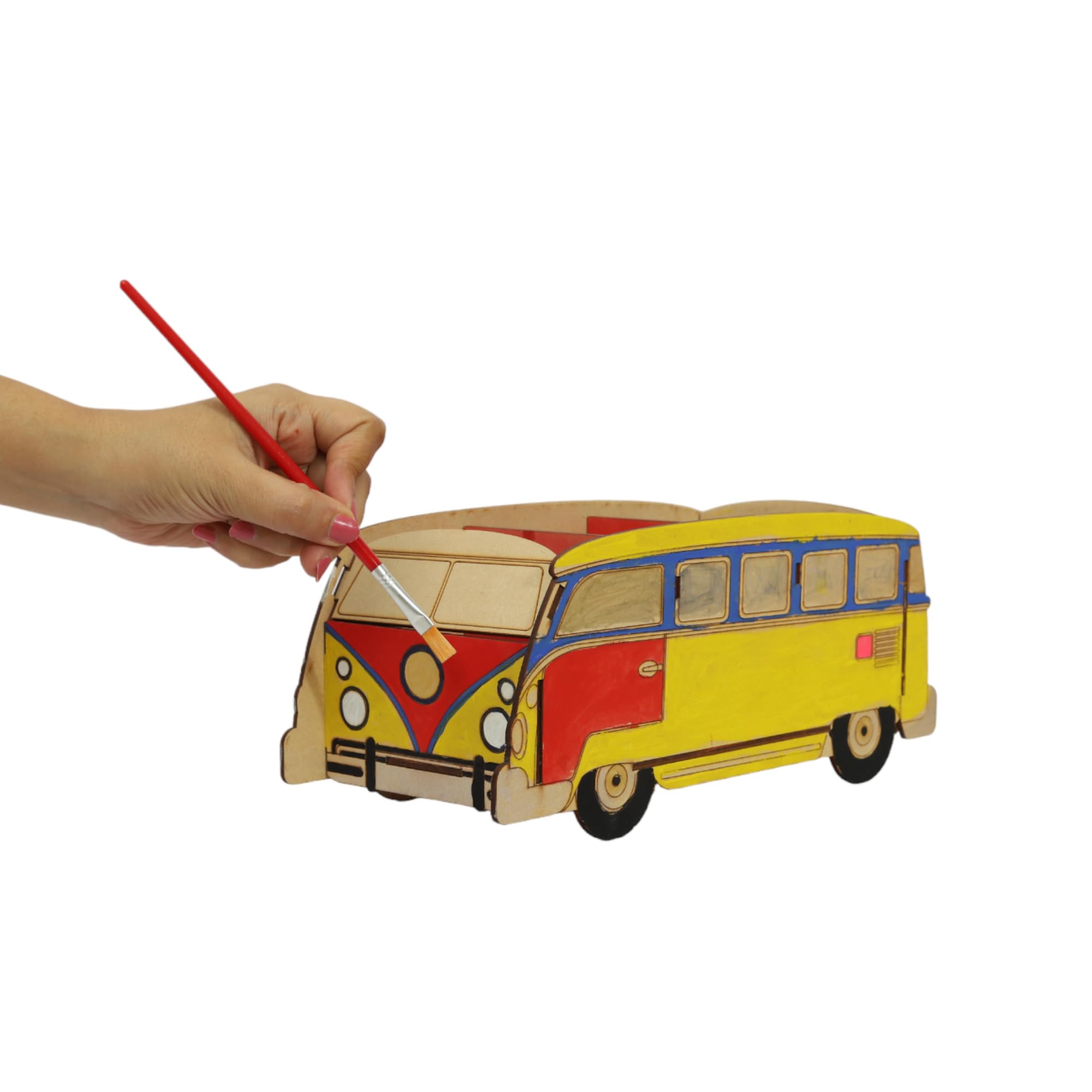 CocoMoco Kids Pencil Stand Organiser 3D Puzzle Beatles Bus - DIY Art and Craft Kit for Girls 9-12 Painting Kit for Kids Birthday Return Gift