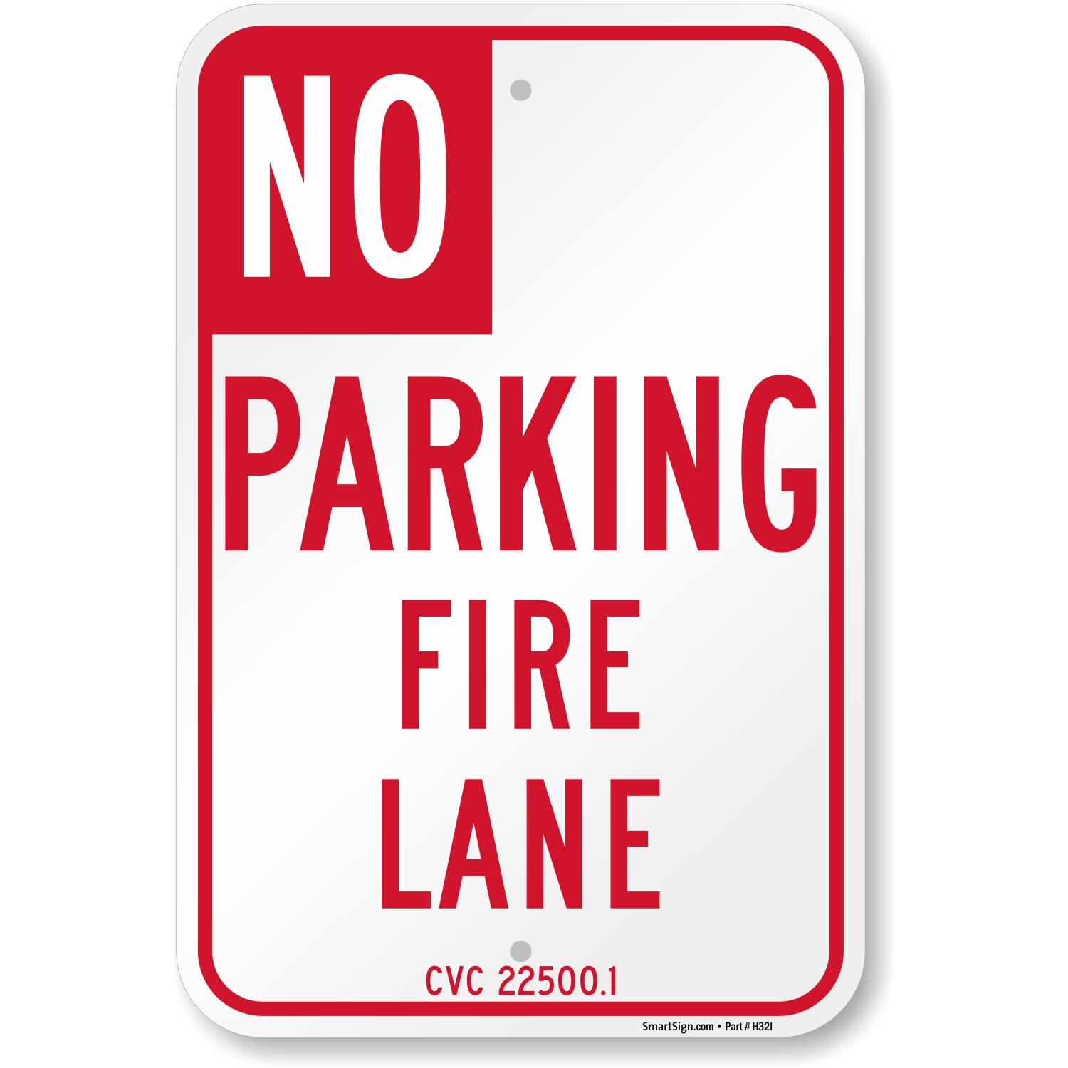 SmartSign 18 x 12 inch “No Parking Fire Lane” Metal Sign, 120 mil Aluminum Composite (ACM), Engineer Grade Reflective Material, Red and White