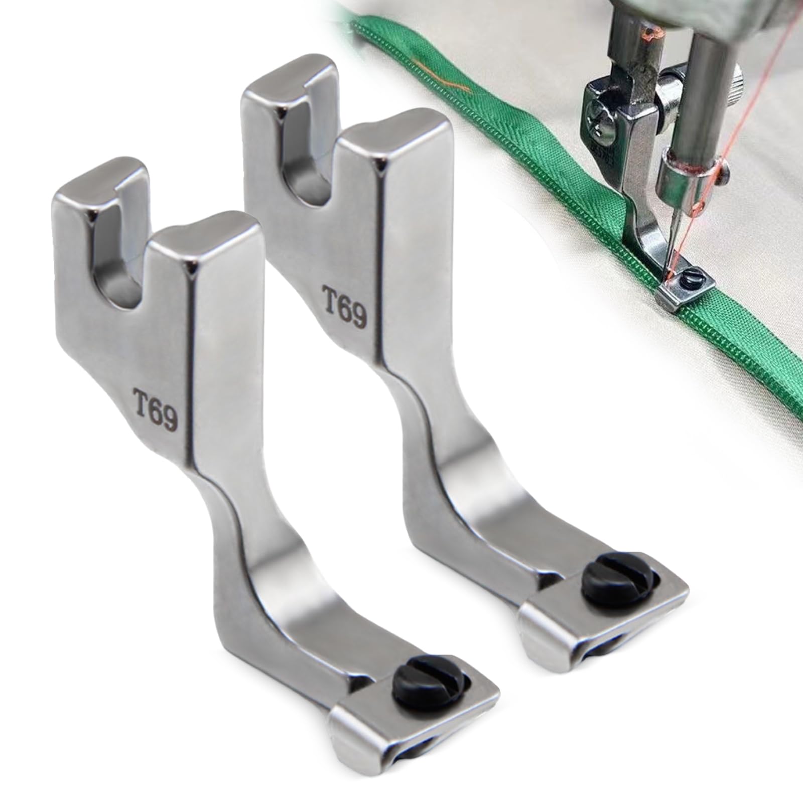 2 Pcs Invisible Zipper Presser Foot, Adjustable Zipper Foot for Sewing Machines, Sewing Seam Guide Accessories