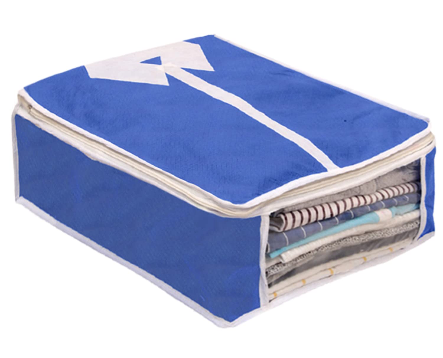 Kuber Industries Foldable Non-Woven Shirt T-shirt Trousers Jeans Organizer With Clear Window (Blue) -HS43KUBMART26154 (B09GVLWJMB) Amazon Price History, Amazon Price Tracker
