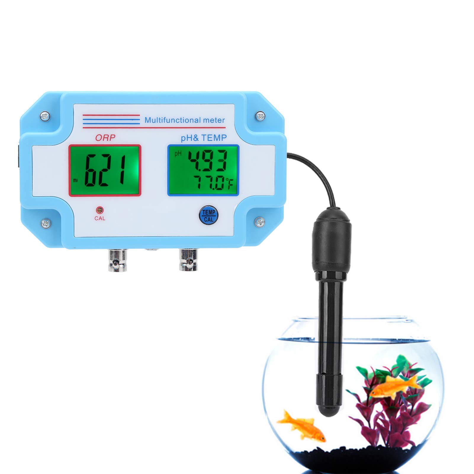 Tester jakości wody, monitor pH/redoks/temperatura z sondą, cyfrowy multiparametr LCD 1 w 3, dokładność 0-14PH ± 0,1PH, zakres -1999-1999 mV dla Plant Pool Spa(EU)