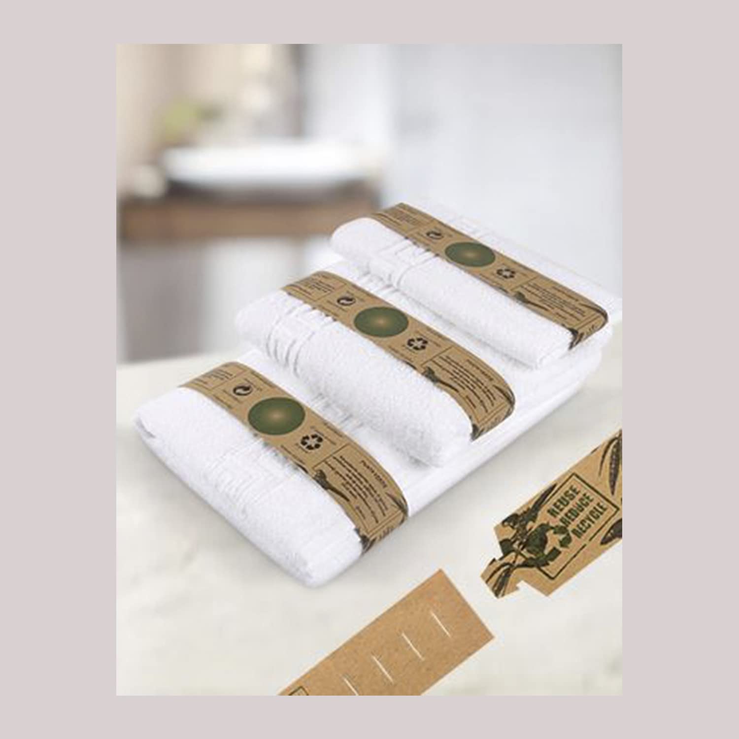 Precinto de garantía perfumado para Toallas. Material Biodegradable Ajustable | 250 Unidades. Cierre Ajustable para Todas Las Toallas de hoteles, spas o estructuras turísticas.
