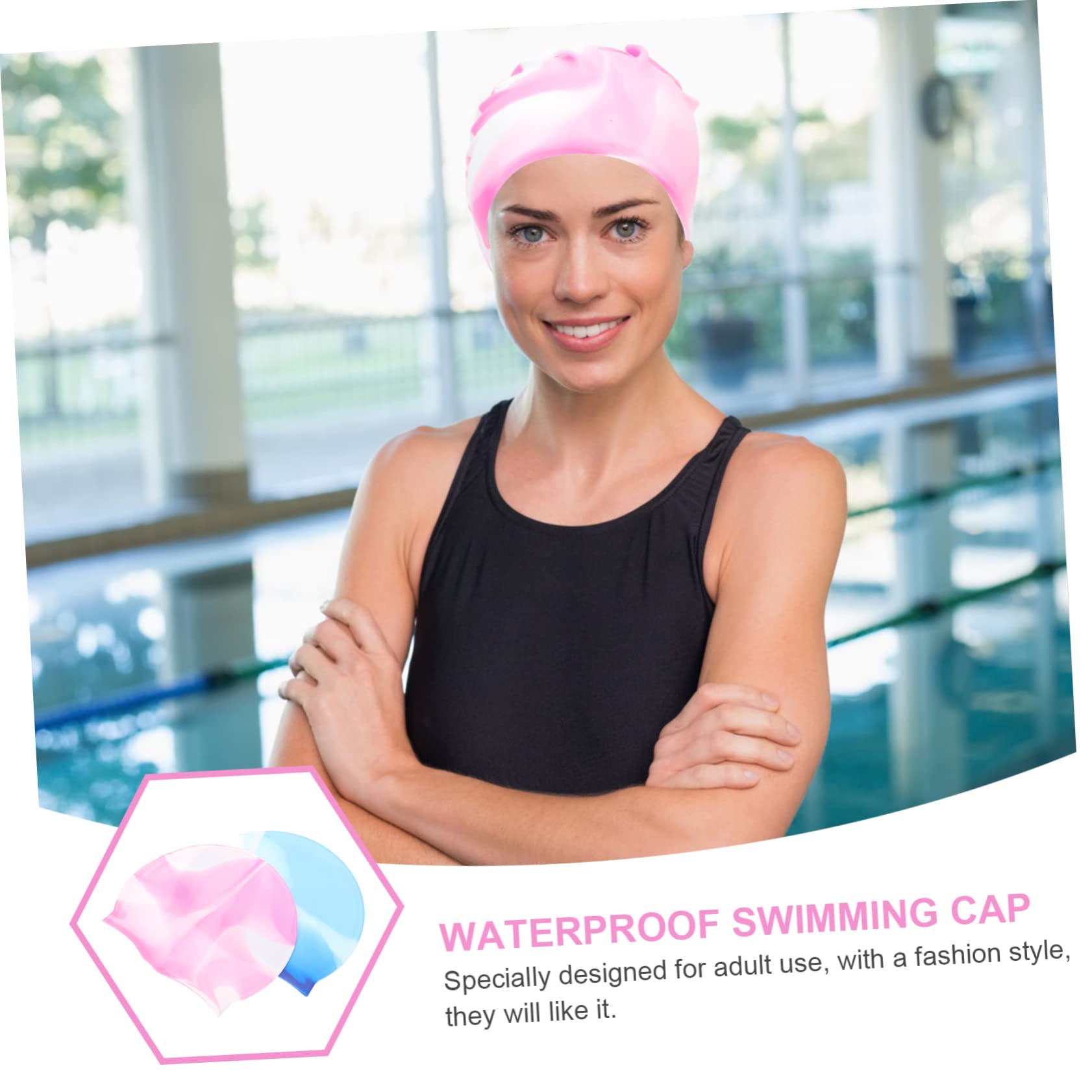 SUPVOX Cuffia Da Nuoto in Silicone Cappelli Cuffie Da Bagno Per Donne Che Nuotano Cappello Da Bagno Cuffia Da Nuoto Per Occhialini Da Nuoto Piscina Caps Gel Di Silice