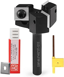 HOZLY Morango planadora de 8 mm, haste de 39 mm, morango com 10 lâminas de metal duro intercambiáveis, 3 flautas, fresas planas, ferramentas profissionais, para fresadoras de fresadora CNC, um