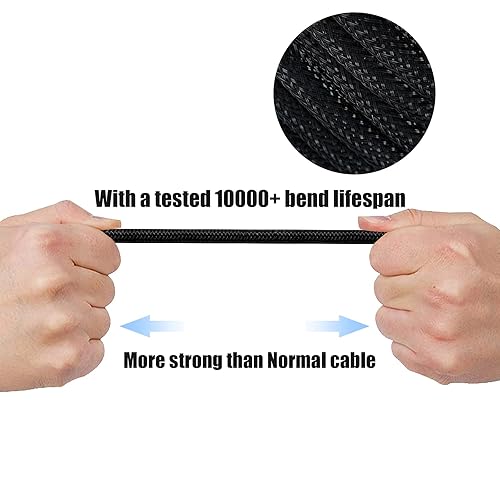 Miniatura 2 de XLR - Cable DMX de 3 pines de 10 pies, paquete de 2 unidades, XLR macho a hembra, cable trenzado de nailon equilibrado para luces DMXmicrófono,