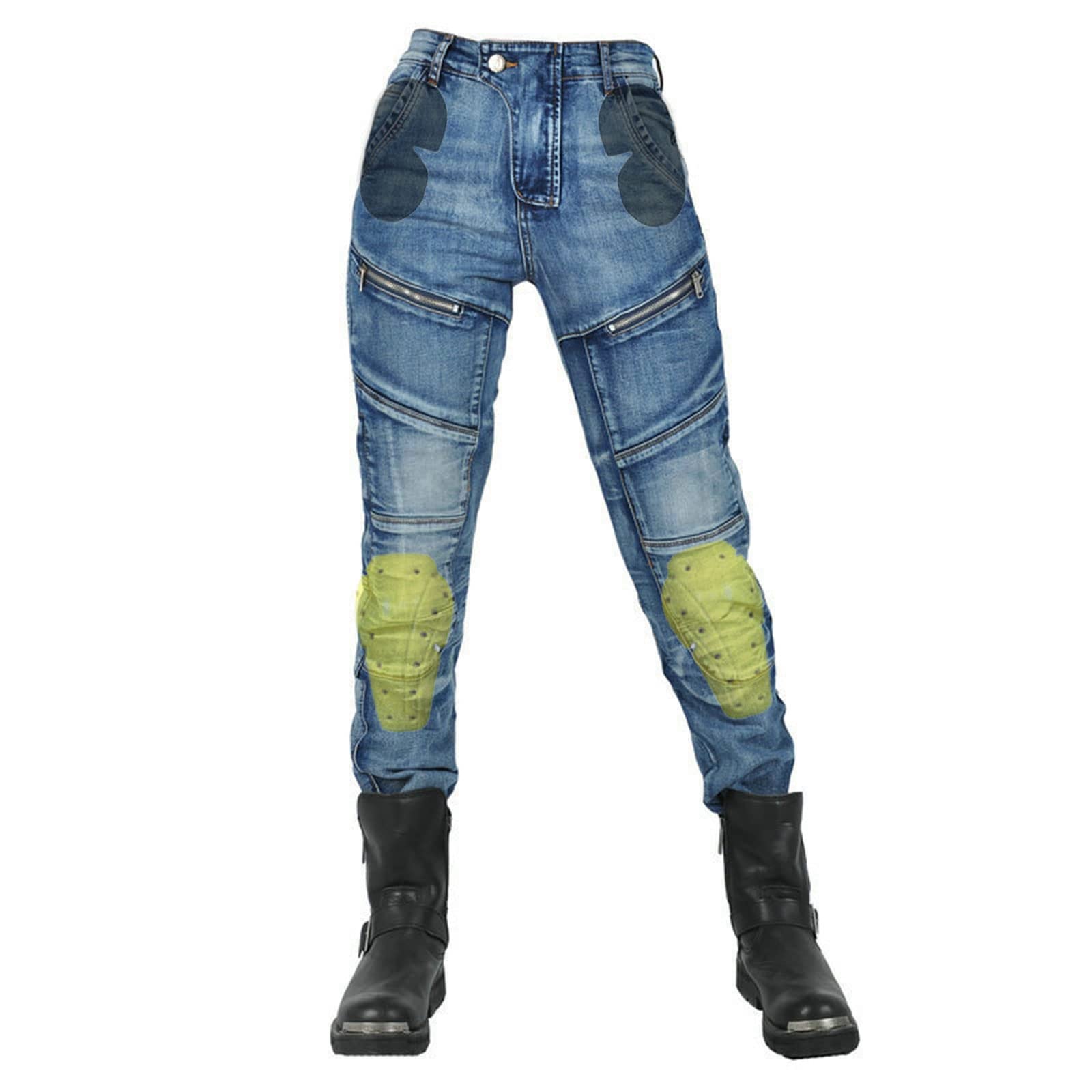 Spodnie motocyklowe, jeansowe, rozciągliwe, vintage, casualowe, tekstylne, z ulepszonymi ochraniaczami
