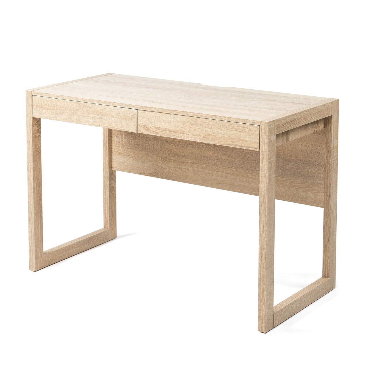 シンプル パソコンデスク/学習机 【ダークブラウン】 幅105×奥行50cm