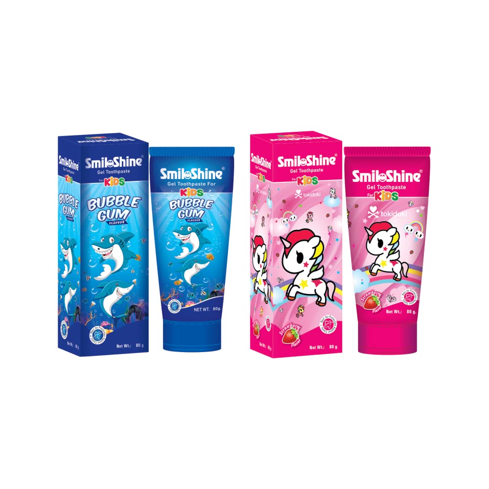 SmiloShine Unicorn Gel Toothpaste for Kids - Bubblegum Flavor and Strawberry ll Kids Toothpaste ll Bubblegum ll Strawberry ll 240 Gram ll Pack of 3 ll Bule and Pink (Bubblegum 2 +Strawberry 1) (B0CHVRN3ZC) Amazon Price History, Amazon Price Tracker