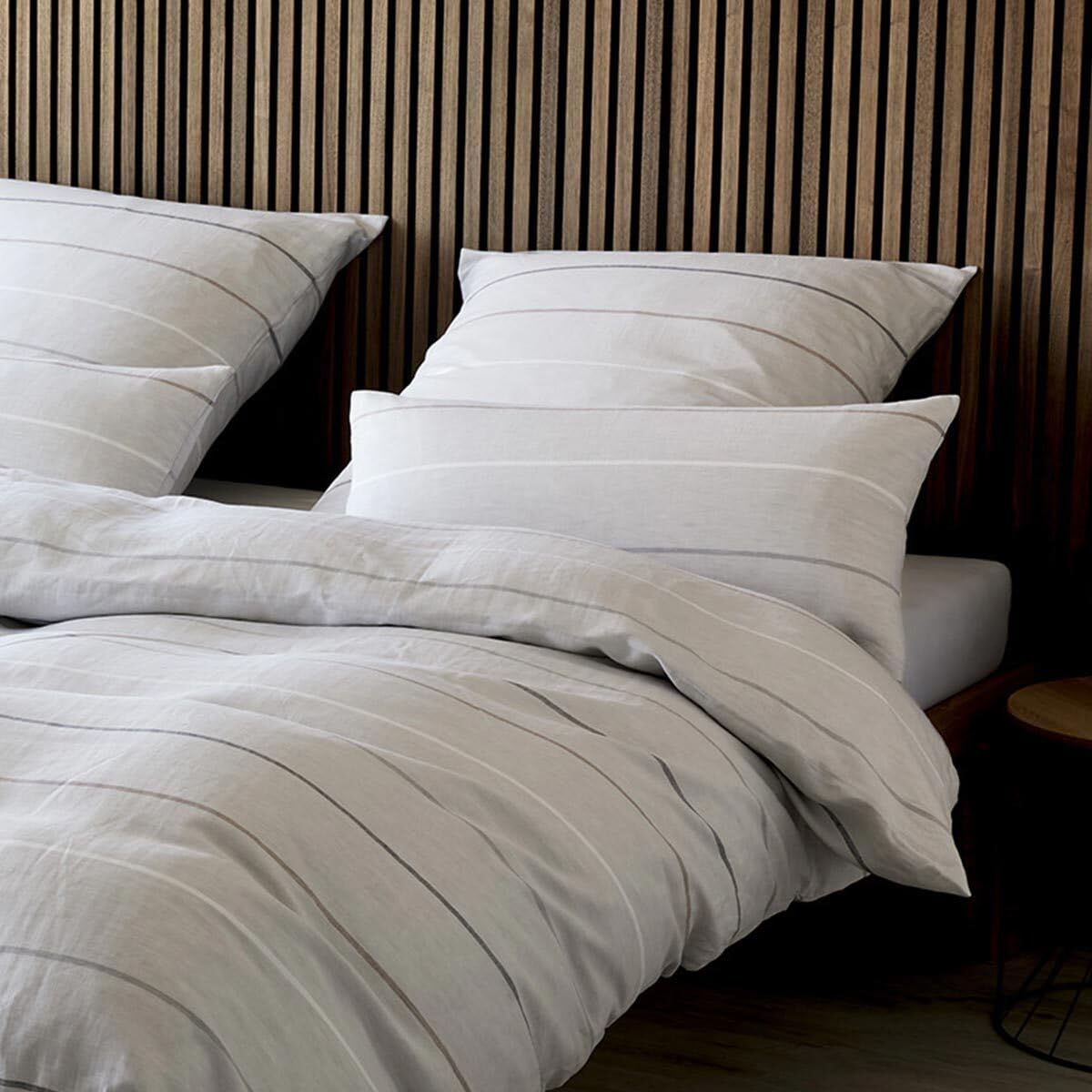 elegante Halbleinen Kissenbezug einzeln Balance Farbe Greige Größe 40x80