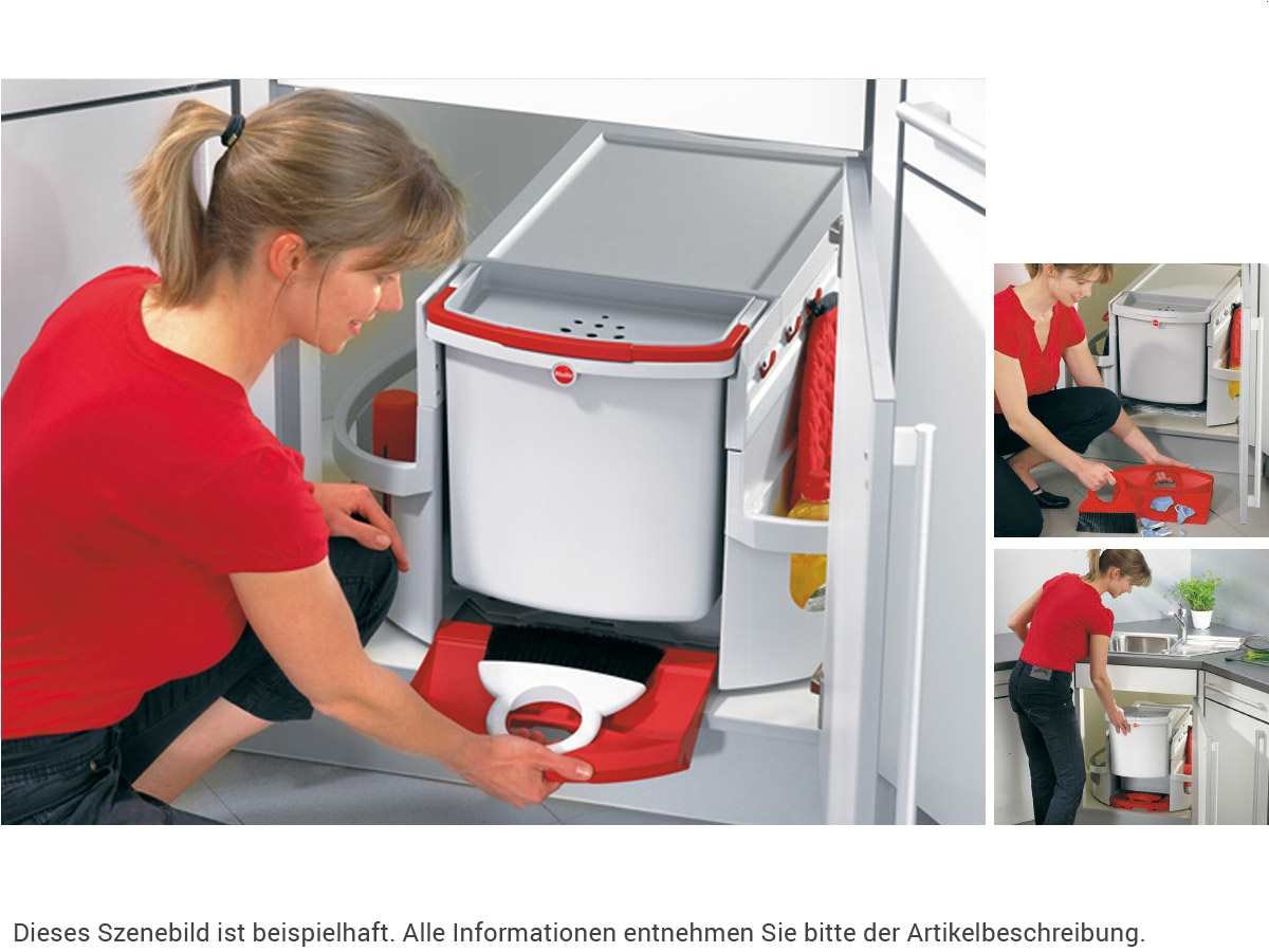 Hailo 3646231 Abfallsammler Rondo 90.3/40 P für Diagonal-Eckspülenschränke ab 900 mm Breite