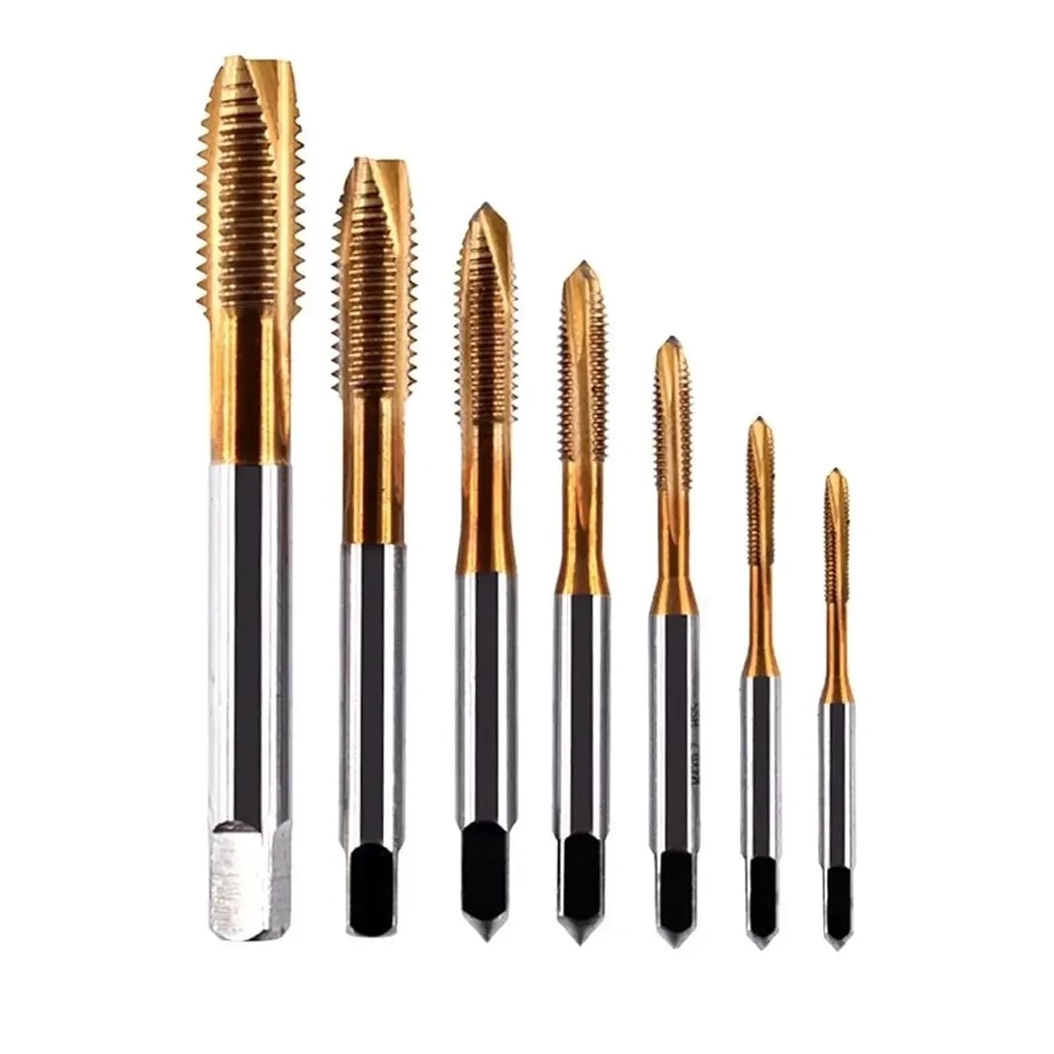 5pcs Working Threading Kit Spiral Point Screw Thread Tap Set Metric Drill Bit Hand Straight Flute Taps