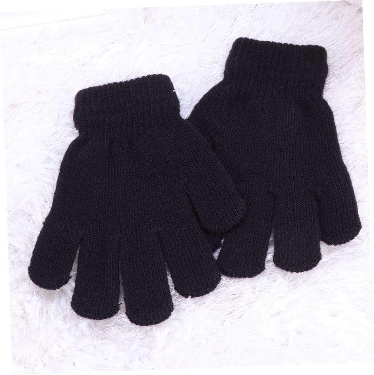 NOLITOY 2pcs thermal gloves warm gloves boy gloves kid gloves Solid color gloves Five finger gloves mittens kids