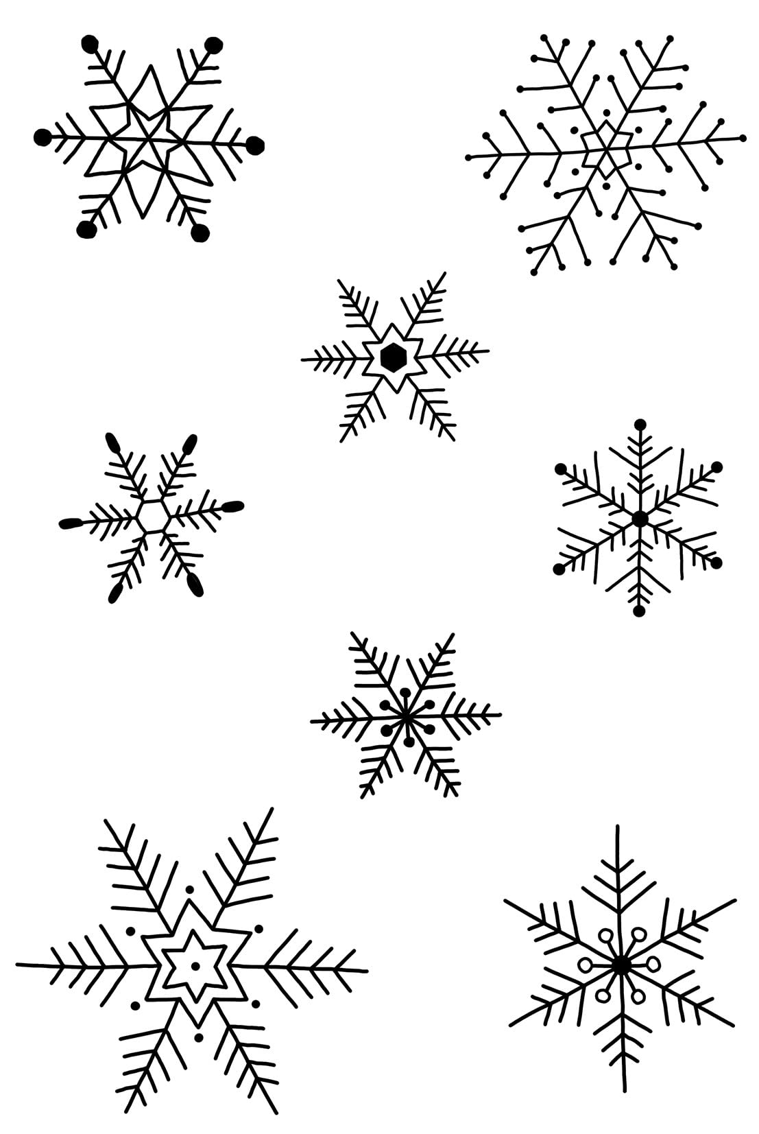Woodware Clear Singles Paintable Baubles Snowflakes 4 In X 6 In Stamp Set, Photopolymer, 4 X 6 Inch