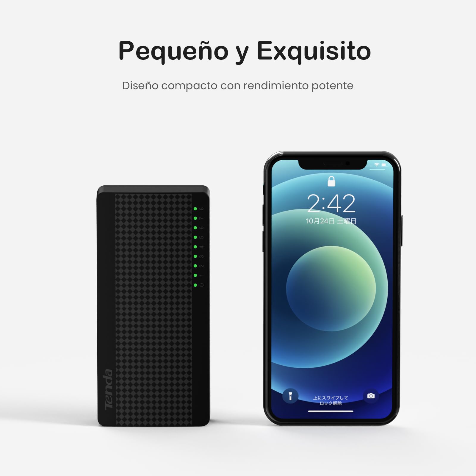 Tenda SG108 Switch Ethernet Gigabit de 8 Puertos, 10/100/1000 Mbps, RJ45, IEEE 802.3X, MDI/MDIX Automático, Modo Dúplex Completo, Plug y Play, No administrado, Sin Configuración, Silencioso, Negro